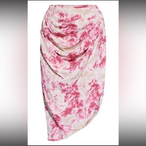 Tie Dye Pink print ruched skirt
